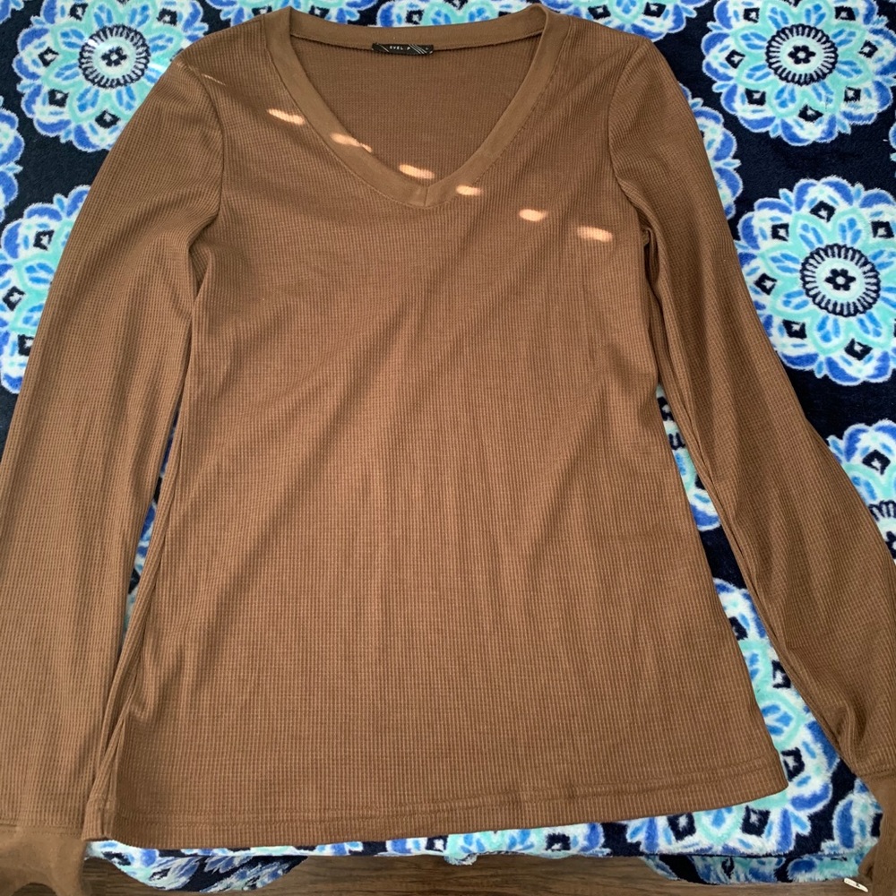 Brown V neck